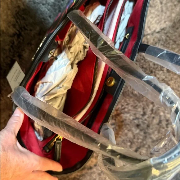 Betsey Johnson Black and Neon Lightning Tote - Picture 4 of 5